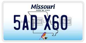5ADX60  license plate in MO