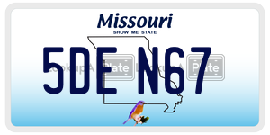 5DEN67  license plate in MO
