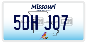 5DHJ07  license plate in MO