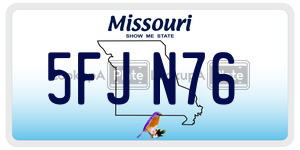 5FJN76  license plate in MO