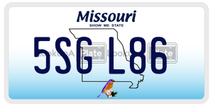 5SGL86 license plate in Missouri