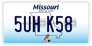 5UHK58  license plate in MO