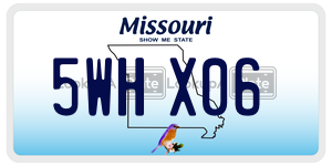 5WHX06  license plate in MO