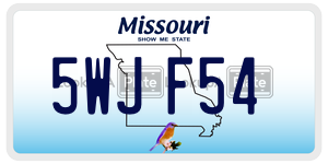 5WJF54  license plate in MO