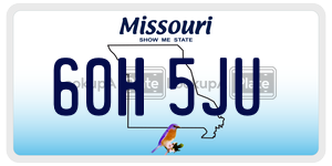 60H5JU  license plate in MO