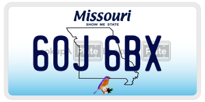 60J6BX  license plate in MO
