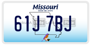 61J7BJ  license plate in MO