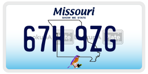67H9ZG  license plate in MO