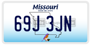 69J3JN  license plate in MO
