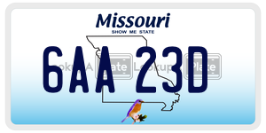 6AA23D  license plate in MO