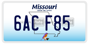 6ACF85  license plate in MO