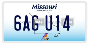 6AGU14  license plate in MO