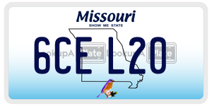6CEL20 license plate in Missouri