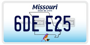 6DEE25  license plate in MO