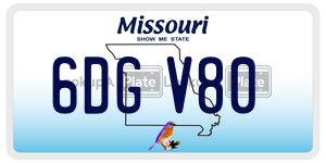 6DGV80  license plate in MO