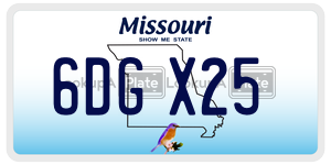 6DGX25  license plate in MO