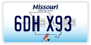 6DHX93  license plate in MO