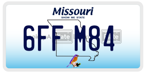 6FFM84  license plate in MO