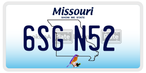 6SGN52  license plate in MO