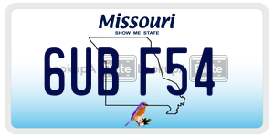 6UBF54  license plate in MO