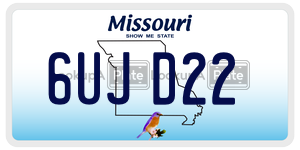 6UJD22  license plate in MO