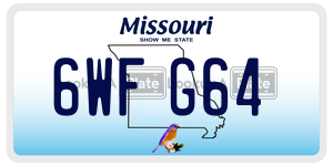 6WFG64  license plate in MO
