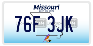 76F3JK  license plate in MO
