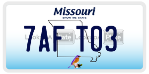 7AFT03  license plate in MO