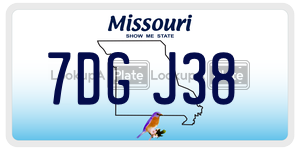 7DGJ38  license plate in MO