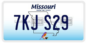 7KJS29  license plate in MO