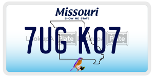 7UGK07  license plate in MO