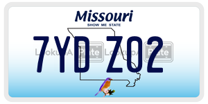 7YDZ02  license plate in MO