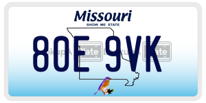 80E9VK license plate in Missouri