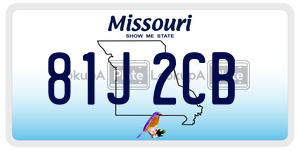 81J2CB  license plate in MO