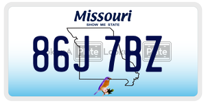 86J7BZ  license plate in MO