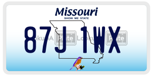 87J1WX  license plate in MO