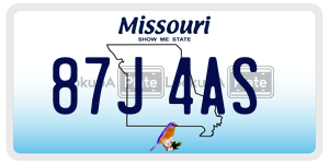 87J4AS  license plate in MO