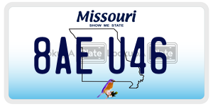 8AEU46  license plate in MO
