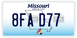 8FAD77  license plate in MO