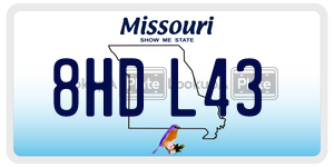 8HDL43  license plate in MO