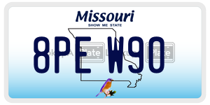 8PEW90  license plate in MO