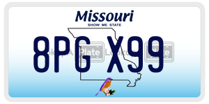 8PGX99  license plate in MO
