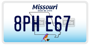 8PHE67  license plate in MO