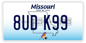 8UDK99  license plate in MO