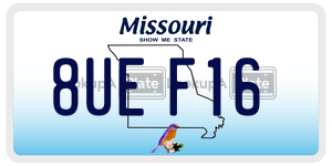 8UEF16  license plate in MO