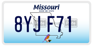 8YJF71  license plate in MO