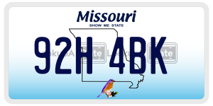 92H4BK  license plate in MO