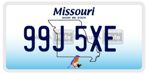 99J5XE  license plate in MO