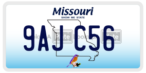 9AJC56  license plate in MO
