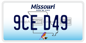 9CED49  license plate in MO